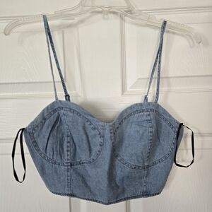 NWT Forever 21 Denim Bustier Top, S